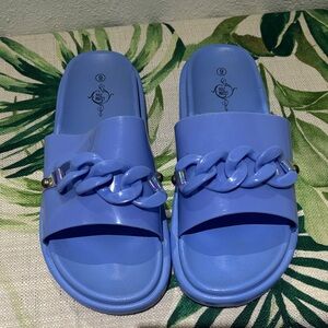 Blue Chain Detail Women's Flats